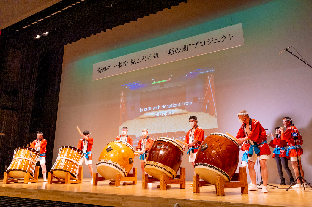 けんか太鼓の力強い音色をシンガポールにも配信